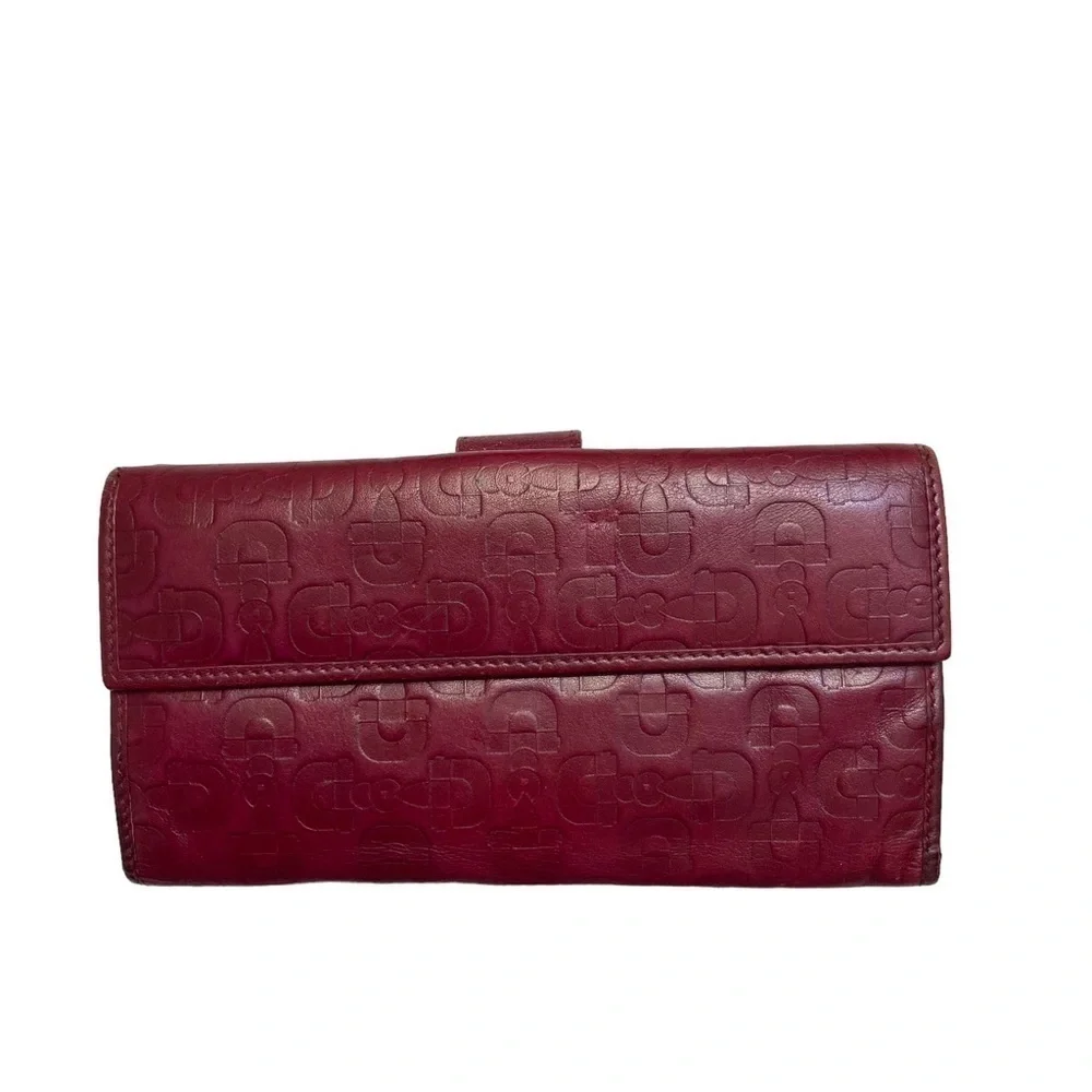 Gucci burgandy red leather embossed long wallet - Picture 2 of 12
